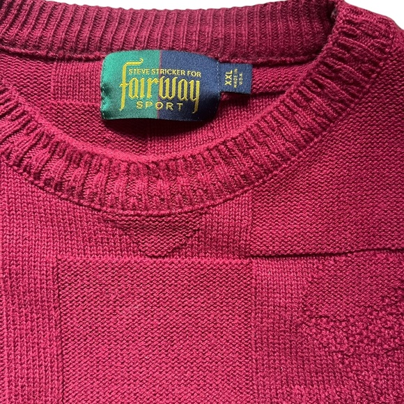 Vintage Cotton Golf Woven Knit Pullover Sweater XXL - Picture 3 of 5